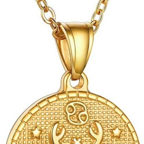 JEWELRY Gold Zodiac Constellation Necklace Pendant for Women Men - Picture 1 of 9